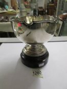 A silver footed bowl on stand, hall marked Lee & Wigfull (Henry Wigfull) Sheffield, 1931,