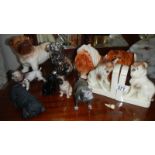 A mixed lot of dog figures, some a/f.