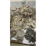 A mixed lot of vintage jewellery including some silver.
