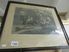 A framed and glazed print 'The First Steeple Chase on Record, The Finish' after H Alken.