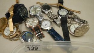 A mixed lot of wrist watches.