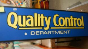 A Pleasure Island quality control department sign from Tinkaboo factory.