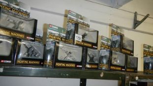 A large quantity of model aircraft.
