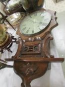 A 19th century wall clock, glass a/f.