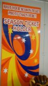A Pleasure Island season ticket holder sign.