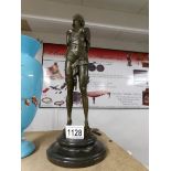 A bronze semi nude female figure signed Bruno Zash?