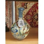 A C H Brannam Barum pottery fish vase dated 1895.