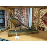A cold painted spelter pheasant.