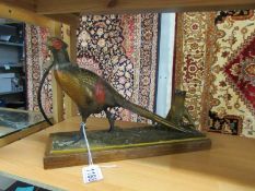 A cold painted spelter pheasant.