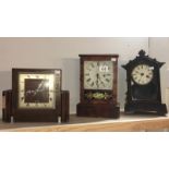 3 wood cased mantel clocks including 30 day German movement