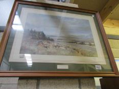 A framed and glazed print entitled 'Morpeth Hunt'.