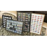 4 sets of framed cigarette cards