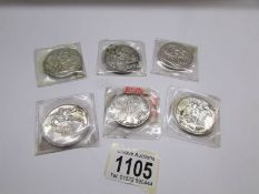 6 Victorian silver coins including double florin.