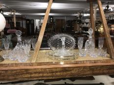 A mixed lot of glass ware including 3 decanters,