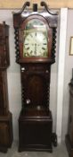 An 8 day mahogany long case clock marked Jas Duncan, Dumfries.