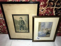 2 framed and glazed 19th century Baxter prints.