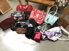 A quantity of various handbags