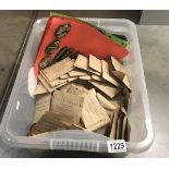 A large plastic crate full of around 400 US/UK?Commonwealth WW2 and later military and police cloth