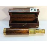 A 3 slide telescope in wooden case