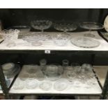 A collection of glass items including 5 cake stands