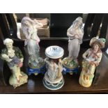 5 porcelain figurines (1 bisque)