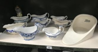 8 assorted gravy boats,