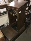 An oak lectern.