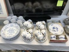 A quantity of blue & white Staffordshire tea ware