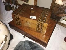 An old cutlery box & an inlaid box