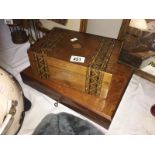 An old cutlery box & an inlaid box