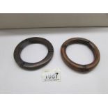 2 18th century slave bangles.