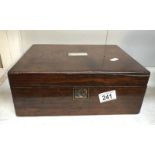 A Victorian mahogany writing box A/F