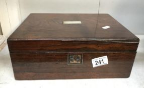 A Victorian mahogany writing box A/F