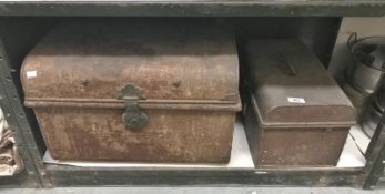 2 steel lockable boxes (no keys or padlocks)