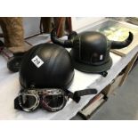 2 novelty motorcycle style helmets