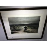 A framed and glazed print 'Snipe shooting'.