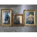 3 gilt framed prints