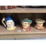 3 vintage character jugs
