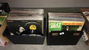 2 boxes of records including John Lennon & Isley Bros