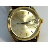 A 9ct gentlemans Rolex Oyster Perpetual, date,