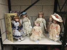 7 collectable dolls in Victorian dress