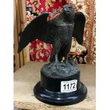 A spelter eagle inkwell
