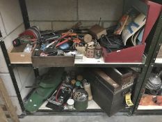 2 shelves of tools and fixings etc.