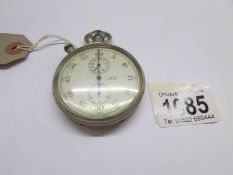 An Air Ministry split second stop watch with markings to case consisting of King's crown and air