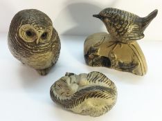 3 Poole pottery animals