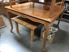 A light teak effect table