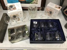 A mixed lot of glassware including boxed
