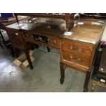 A Chinese style desk, glass top a/f.