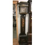 An oriental style lacquered long case clock.