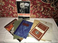 A small collection of books including signed Nikolaus Pensner and Michael Foot.